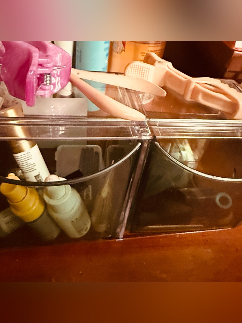 2/25$ ❤️💋Sale Clear Double Cube Organizer - Smoky Gray